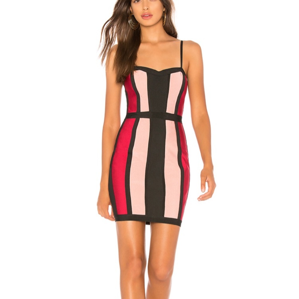 Pam Bandage Dress in Black Multi